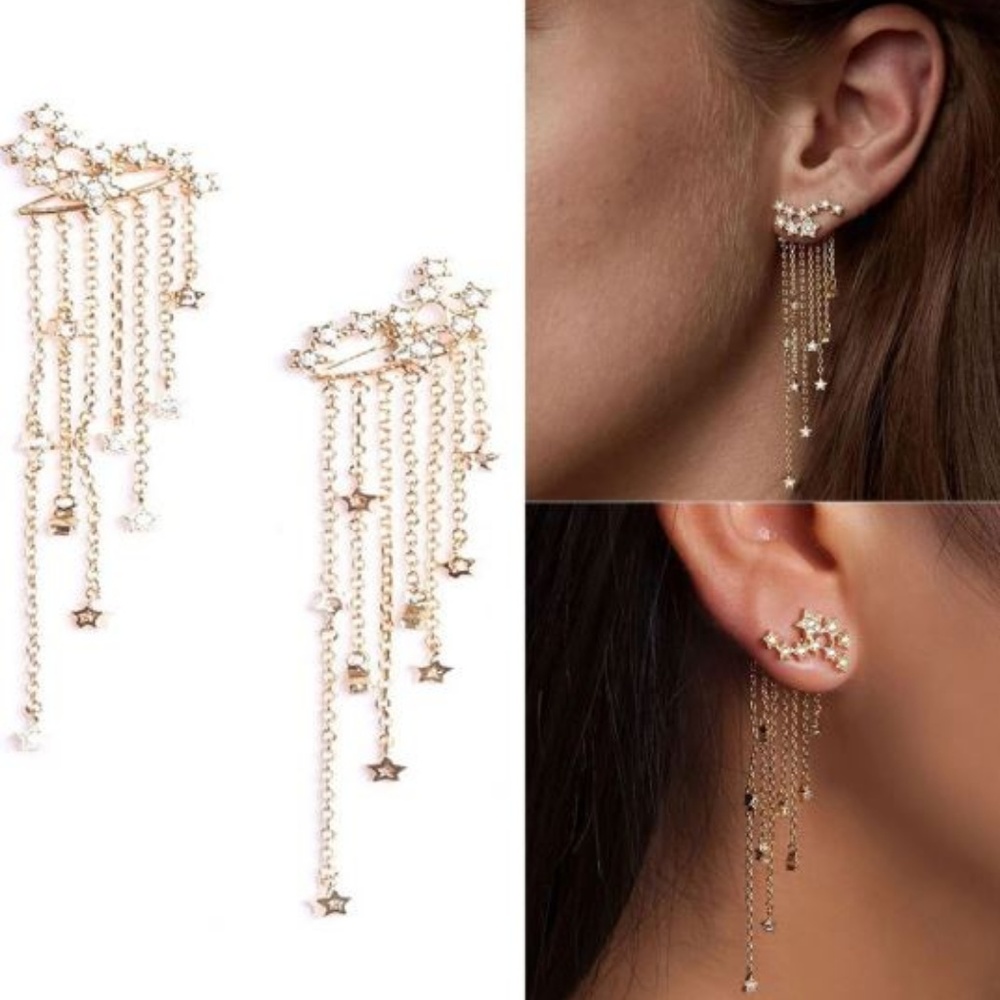 Star Tassel Drop Earrings - Picture 2 of 8